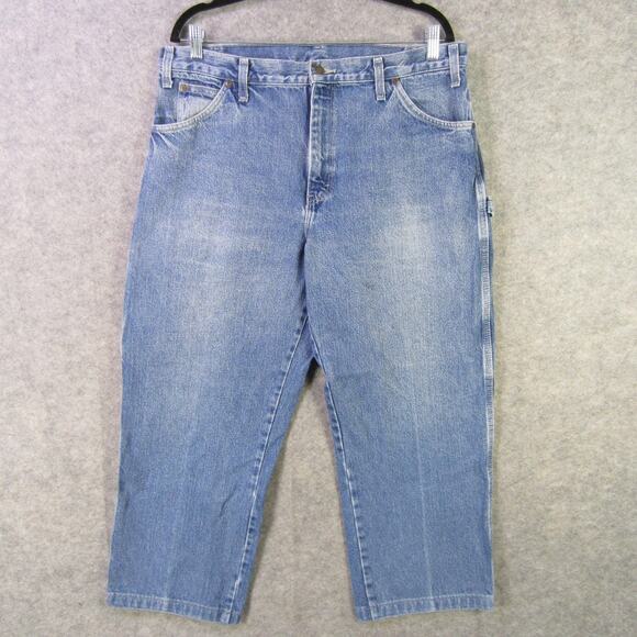 Dickies Carpenter Jeans Mens 34x30 Blue Denim Hammer Loop Workwear Utility - Picture 1 of 7